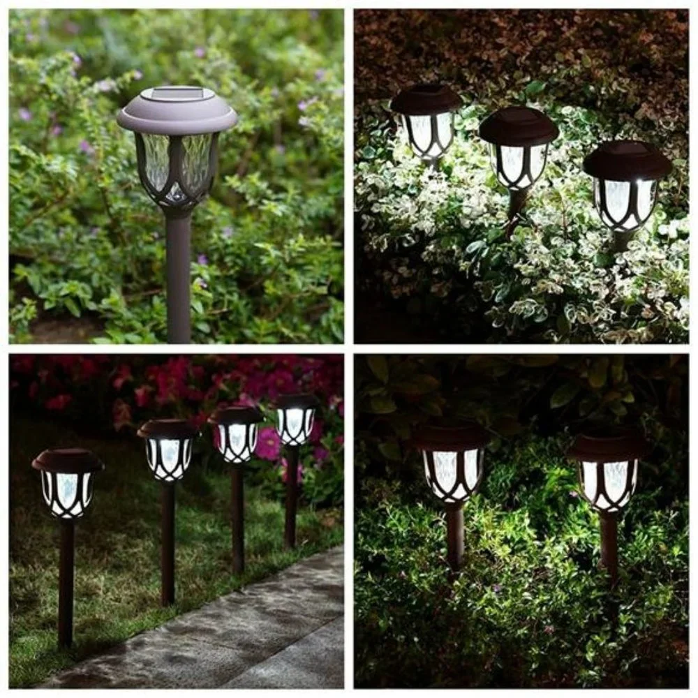 10 Pack Solar Lights Outdoor, Solar Pathway Lights Outdoor (Brown, Cool White)